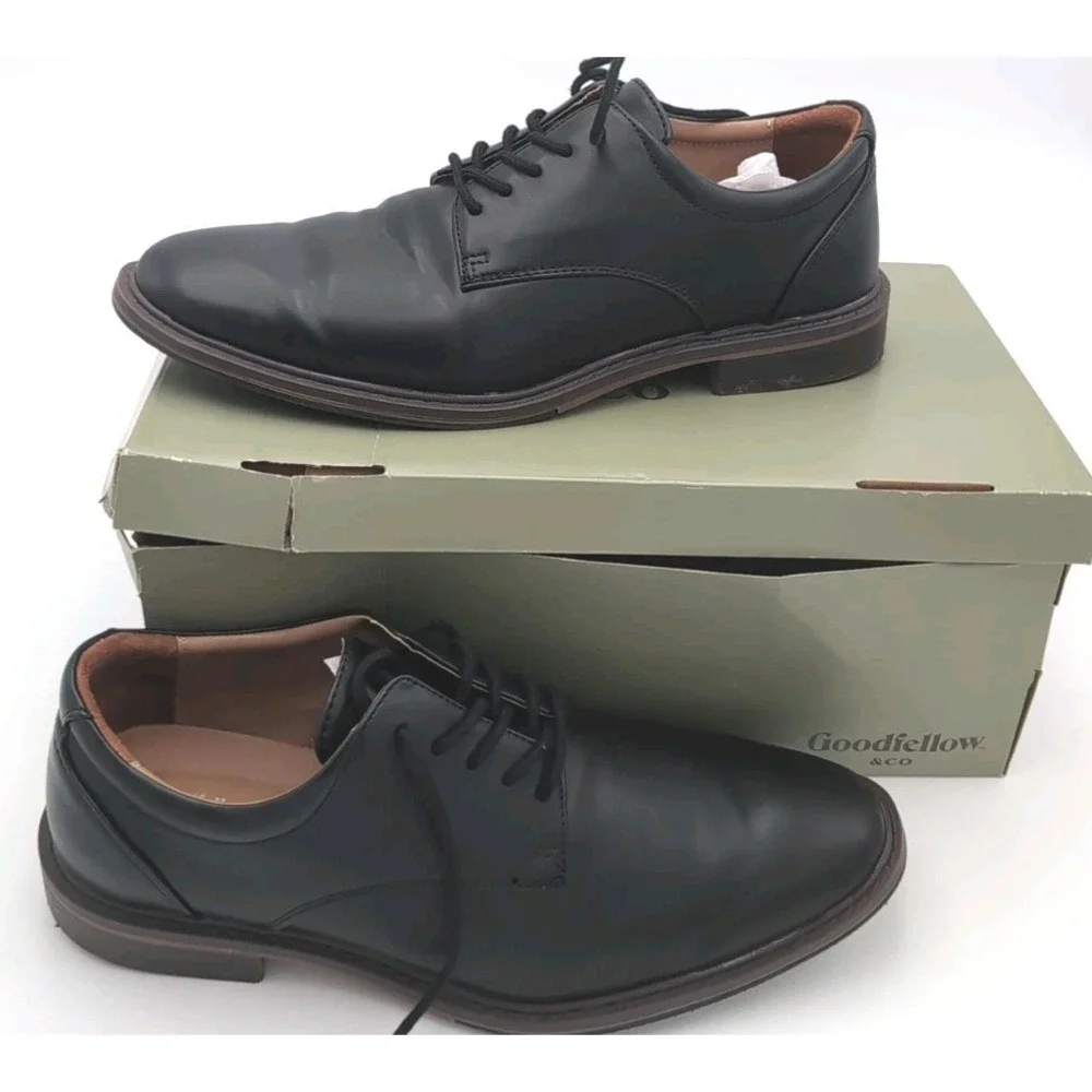 Goodfellow Mens Leo Flats Dress Casual Oxford Dress Shoe Black Size 10